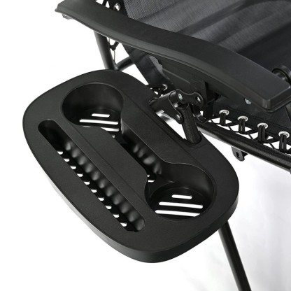 Pack 2 Tumbonas Plegables Exterior T-LOVENDO Gravedad Zero con Portavaso - Sillas Playa Piscina Jardín Terraza 150kg