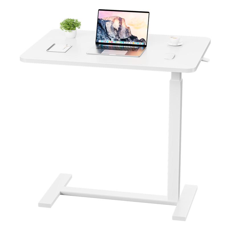 Mesa Auxiliar Ajustable para Cama con Ruedas, Escritorio Móvil para Laptop y PC, Altura Regulable, Tablero Inclinable, Mesa Rodante para Trabajo, Estudio y Oficina en Casa