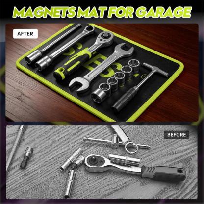 Set de 3 tapetes magnéticos flexibles con herramientas (llaves grandes, medianas y pequeñas), para taller y reparación de autos