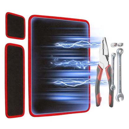 Set de 3 tapetes magnéticos flexibles con herramientas (llaves grandes, medianas y pequeñas), para taller y reparación de autos