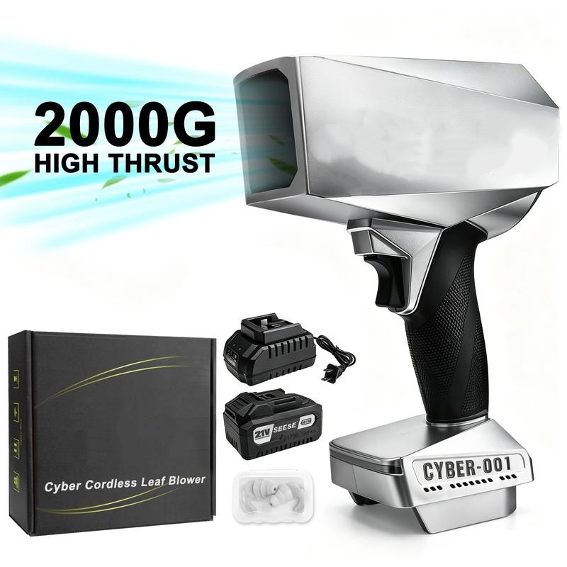 Soplador inalámbrico 2000G turbo 120 MPH, motor brushless, batería recargable, potente para hojas, autos y nieve
