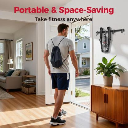 Entrenador hidráulico de pecho y brazos 3 en 1 ajustable de 22 a 440 lb, equipo para fortalecer brazos, pecho, tríceps y abdomen, incluye rueda abdominal, almohadilla y bolsa, ideal para entrenamiento en casa para hombres y mujeres