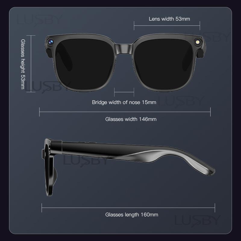 Gafas Inteligentes con IA y Lentes Fotocromáticos de 8MP, Ajuste Táctil por Botón, Traducción en Tiempo Real de Más de 160 Idiomas, Bluetooth Inalámbrico, Grabación de Video y Fotos con Manos Libres, Protección UV para Viajes y Aventuras al Aire Libre, Re