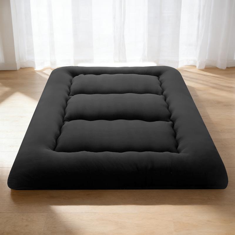 Sweetcrispy Polyester Memory Foam Futon Mattress - Foldable Roll Up Sleeping Tatami Mat, Pressure Relief, Unfold-Easy, Durable, Space-Saving, Comfortable, Travel-Friendly, with Storage Bag for Kids