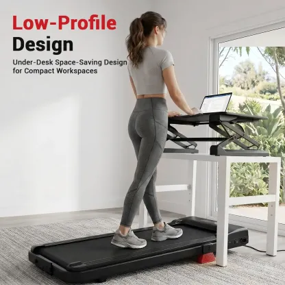 Caminadora plegable para hogar y oficina, inclinación del 16%, con pasamanos, capacidad de hasta 136 kg (300 lb), ideal para caminar y ejercitarse en interiores.