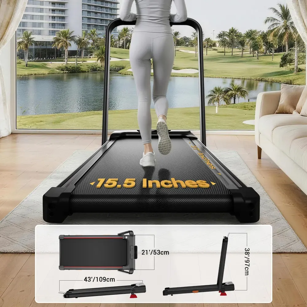 Caminadora plegable para hogar y oficina, inclinación del 16%, con pasamanos, capacidad de hasta 136 kg (300 lb), ideal para caminar y ejercitarse en interiores.