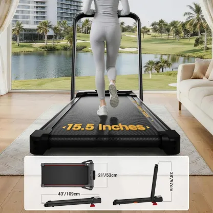Caminadora plegable para hogar y oficina, inclinación del 16%, con pasamanos, capacidad de hasta 136 kg (300 lb), ideal para caminar y ejercitarse en interiores.
