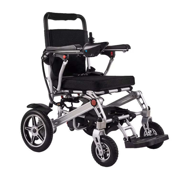 Silla de ruedas eléctrica plegable superligera lista para viajar, solo 43 libras
