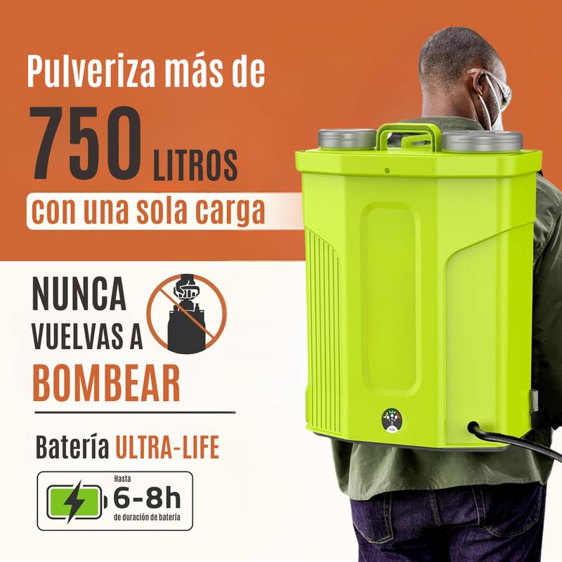 Mochila Pulverizadora a Batería 16L con Accesorios Incluidos y Asa Ajustable para Uso Eficiente