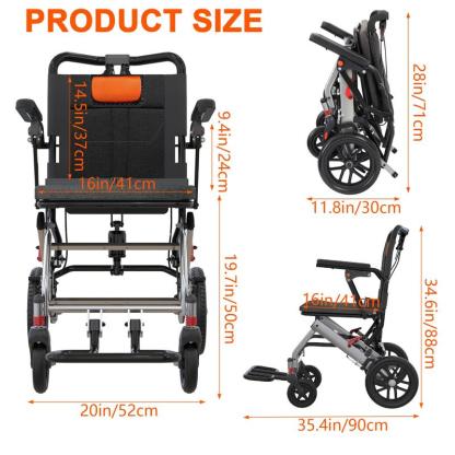 Lightweight Folding Wheelchair for Seniors with Aviation Aluminum Frame, Flip Armrests, Secure Brakes, Spacious Seating, Ideal for Safe Transfers Indoors and Outdoors in Gray Orange