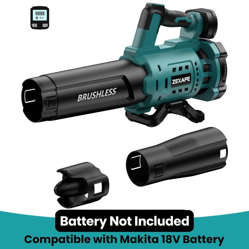 Sopladora Inalámbrica sin Batería, Motor Sin Escobillas, Compatible con Baterías DeWalt 20V, Milwaukee 18V y Makita 18V, 480 CFM, 6 Velocidades, Pantalla Digital para Jardín