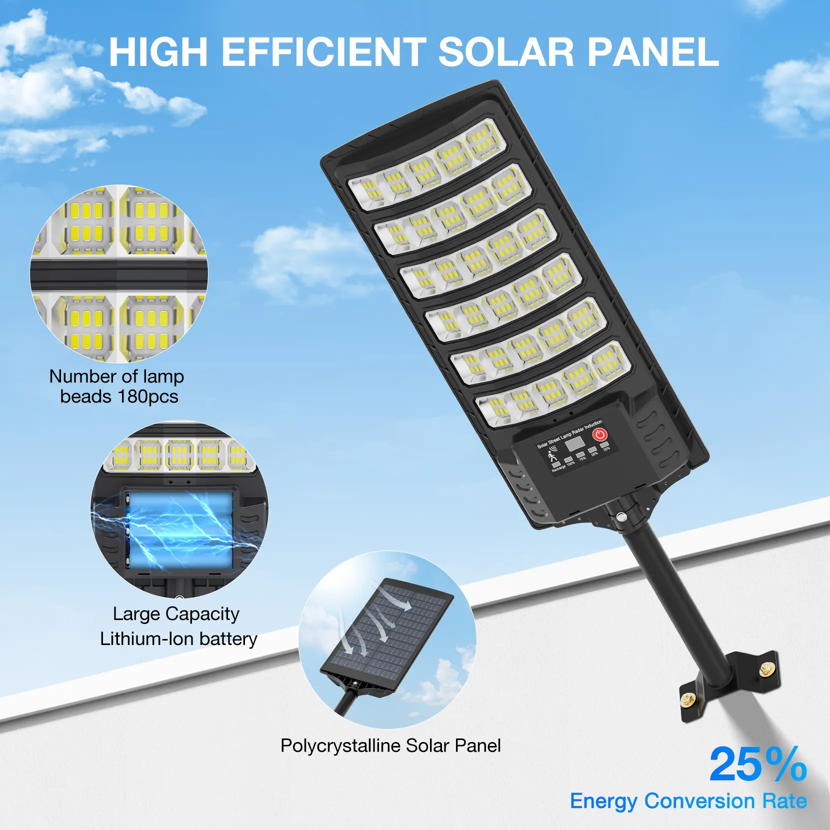 Luz solar para calles 4 unidades, 30,000LM, luz exterior tipo foco, de anochecer a amanecer, IP66 impermeable, luz solar para estacionamiento con control remoto, lámpara de seguridad regulable 6500K.