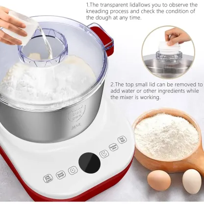 Mezcladora Eléctrica DoughChief de 7Qt con Función de Fermentación, Amasadora con Tazón de Acero Inoxidable 304, Control por Microcomputadora, Panel Táctil Frontal, Fácil de Limpiar, Ideal para Pan y Pizza.