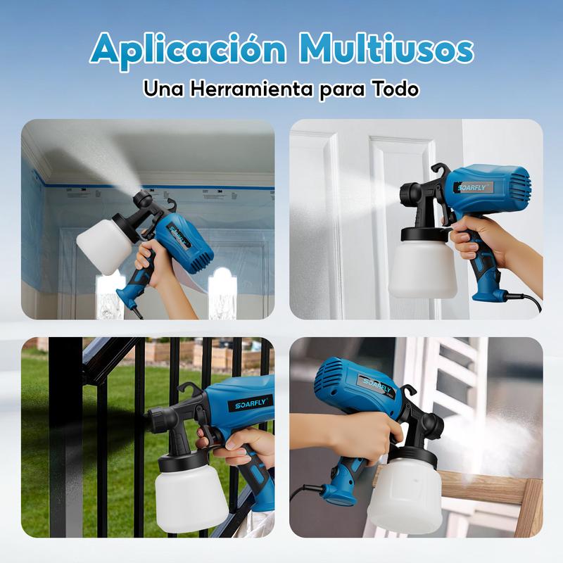 izador de Pintura Multipropósito con 3 Modos de Pulverización y 5 Boquillas para Casas, Paredes, Muebles, Cercas
