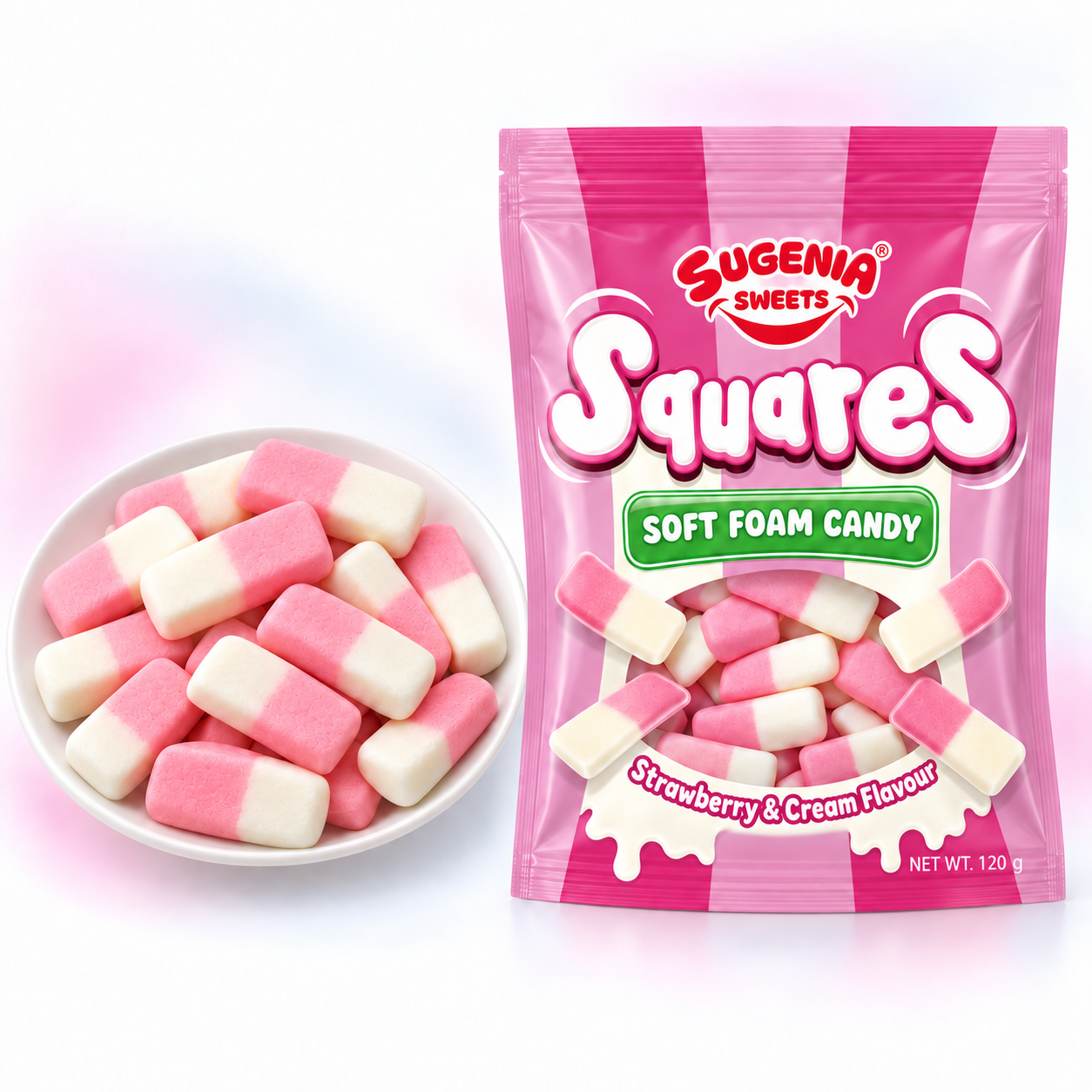 Wholesale Squashies Chewy Candy-Strawberry & Cream