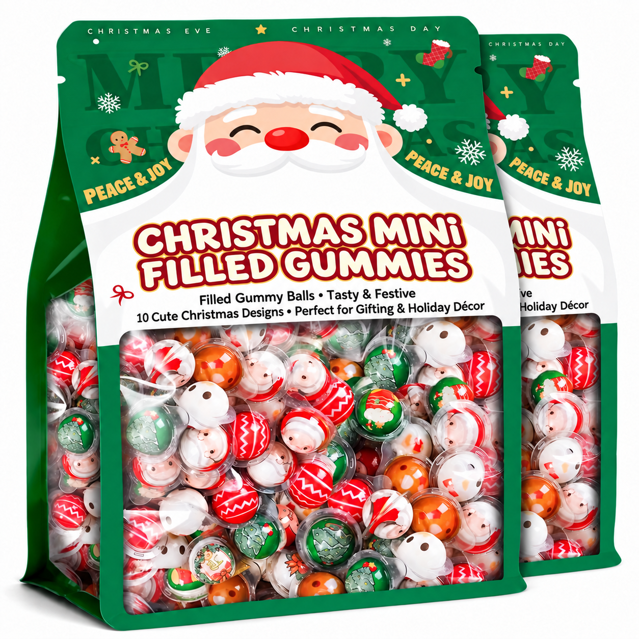 Christmas Mini Filled Gummy Candy Balls