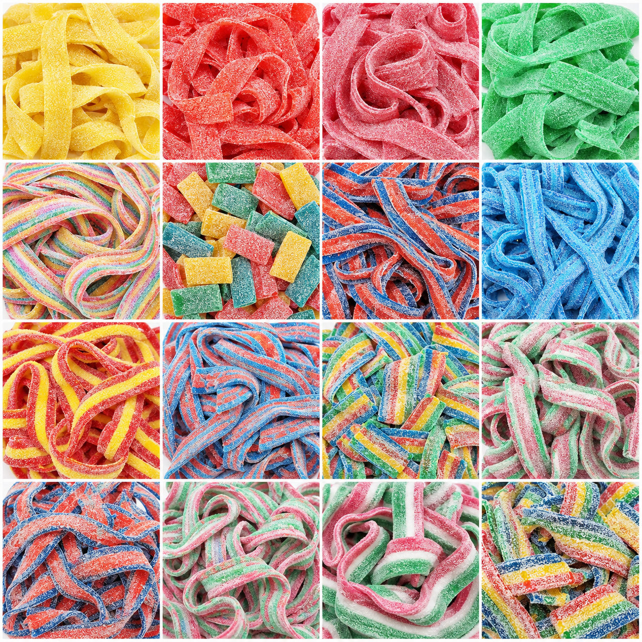 Wholesale Assorted Sour Belt Candy – Rainbow Gummy Strips in Bulk