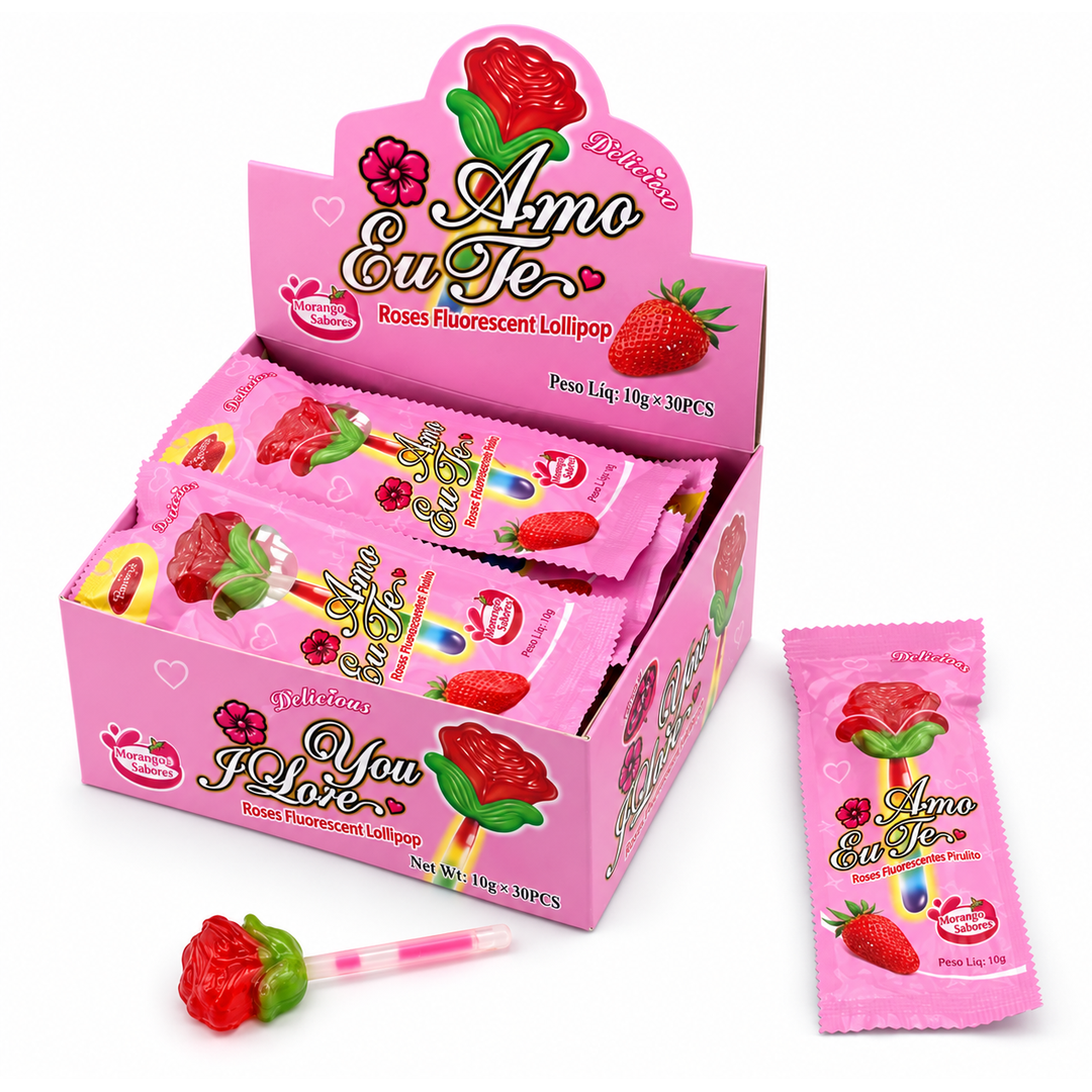Wholesale Rose-Shaped Glow Stick Lollipops