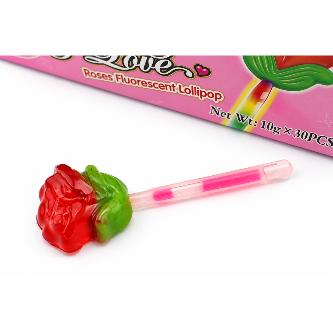 Wholesale Rose-Shaped Glow Stick Lollipops