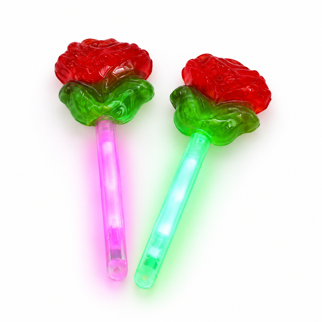Wholesale Rose-Shaped Glow Stick Lollipops