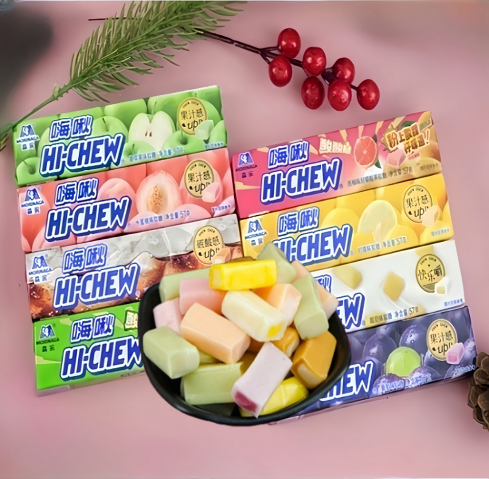 Hi-Chew 57g Stick Fruit Juice-Filled Chewy Sour Candy, Exotic Christmas Candy