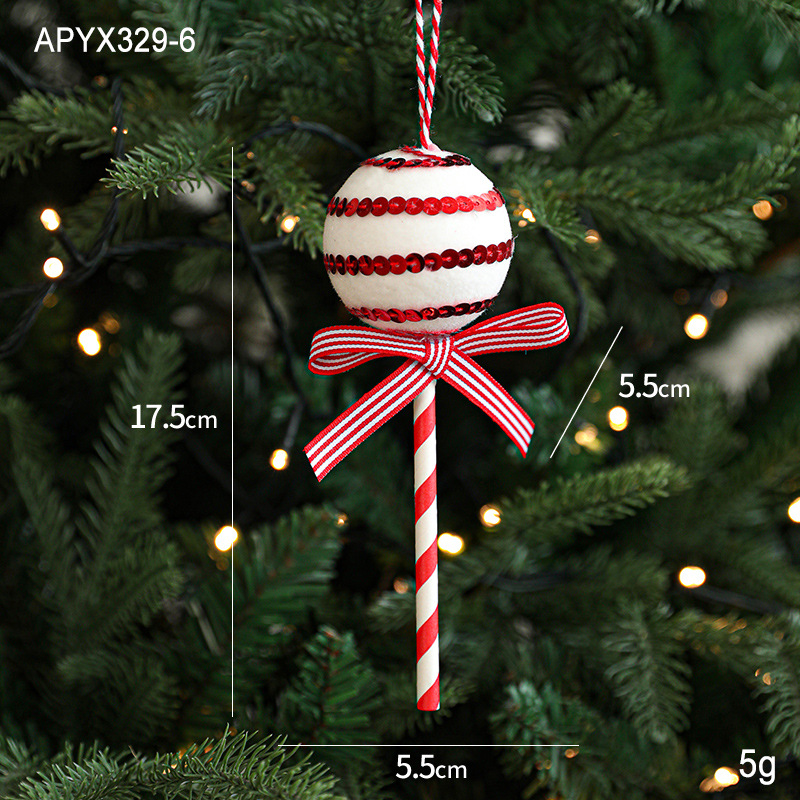 Red and White Candy Cane Christmas Lollipop Ornaments for Christmas Tree Decorations