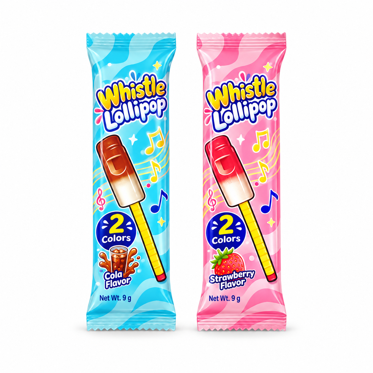 Whistle Lollipop Candy Mixing Fruit Flavors