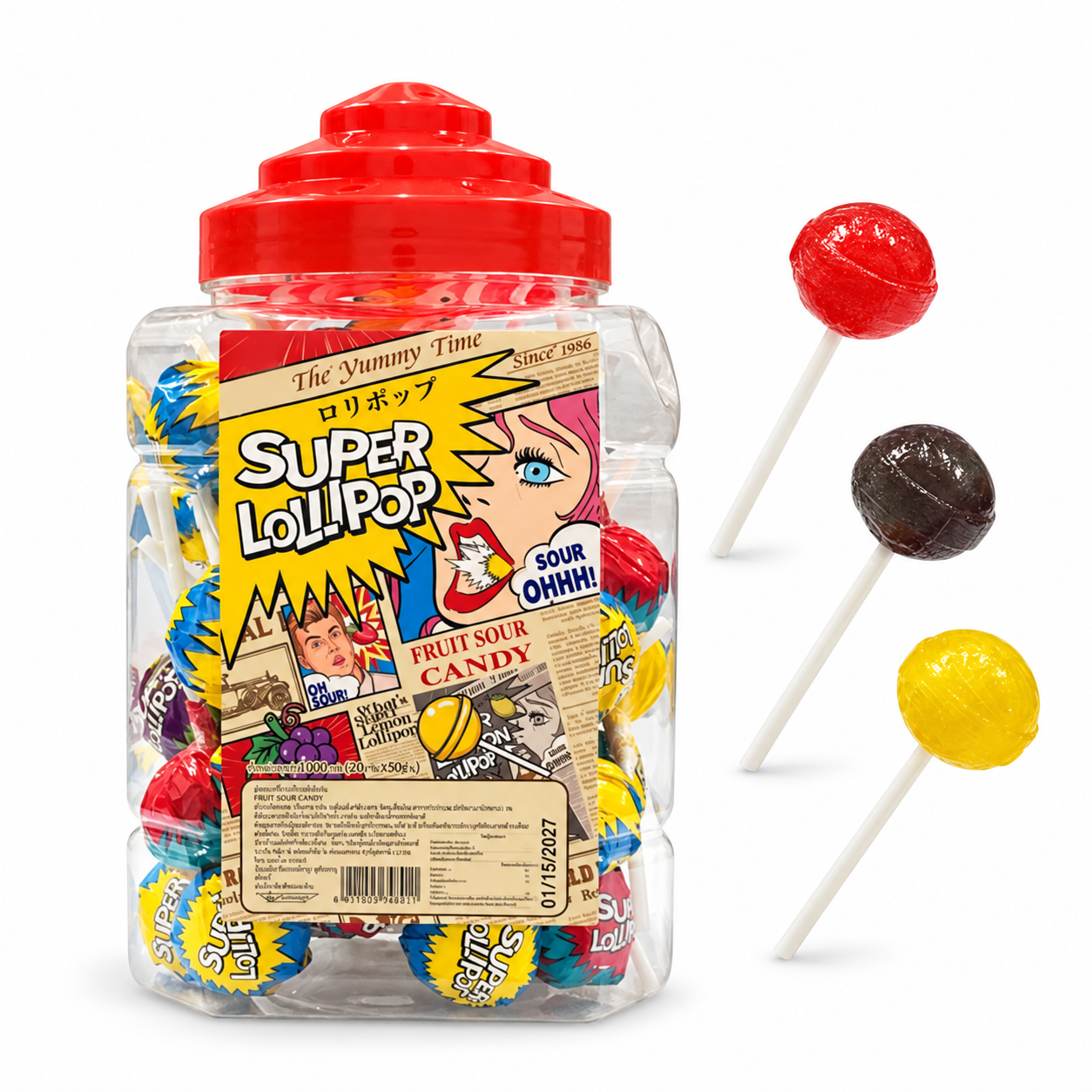 Super Sour Fruit Flavored Lollipop 