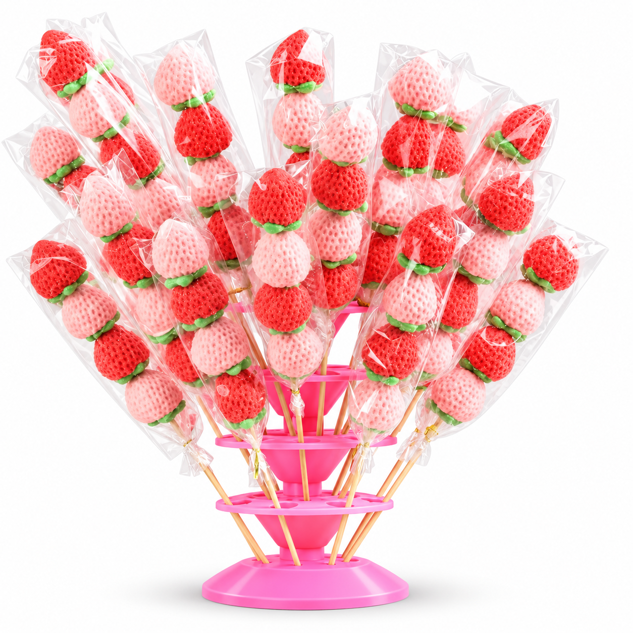 Wholesale 3D Strawberry-Shaped Marshmallow 