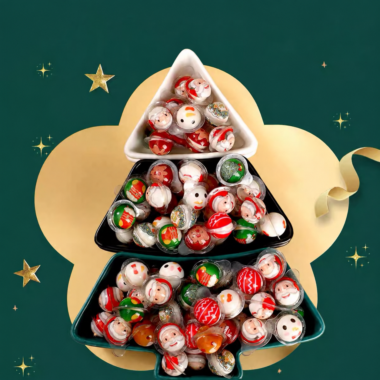 Christmas Mini Filled Gummy Candy Balls