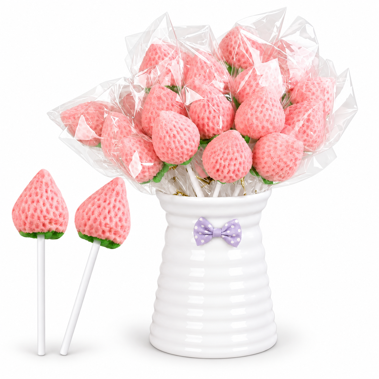 Wholesale 3D Strawberry-Shaped Marshmallow 