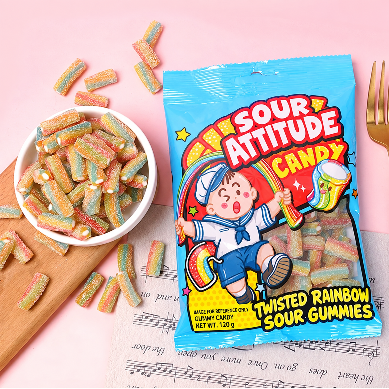 Wholesale Sour Rainbow Soft-Filled Licorice Twist Bites