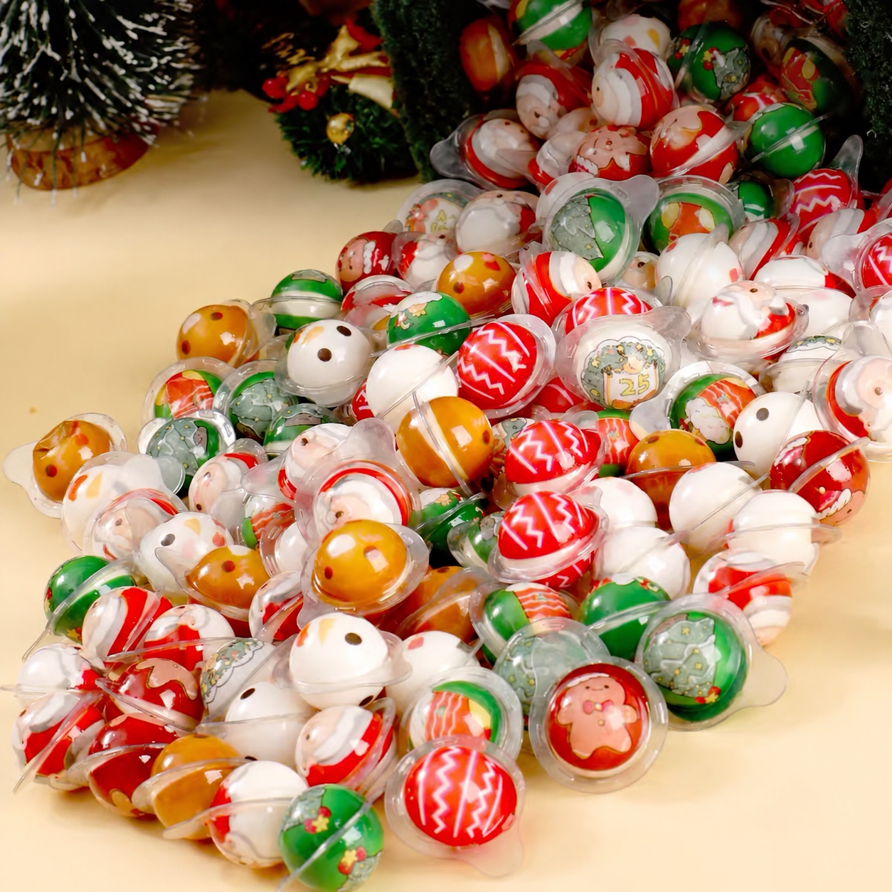 Christmas Mini Filled Gummy Candy Balls