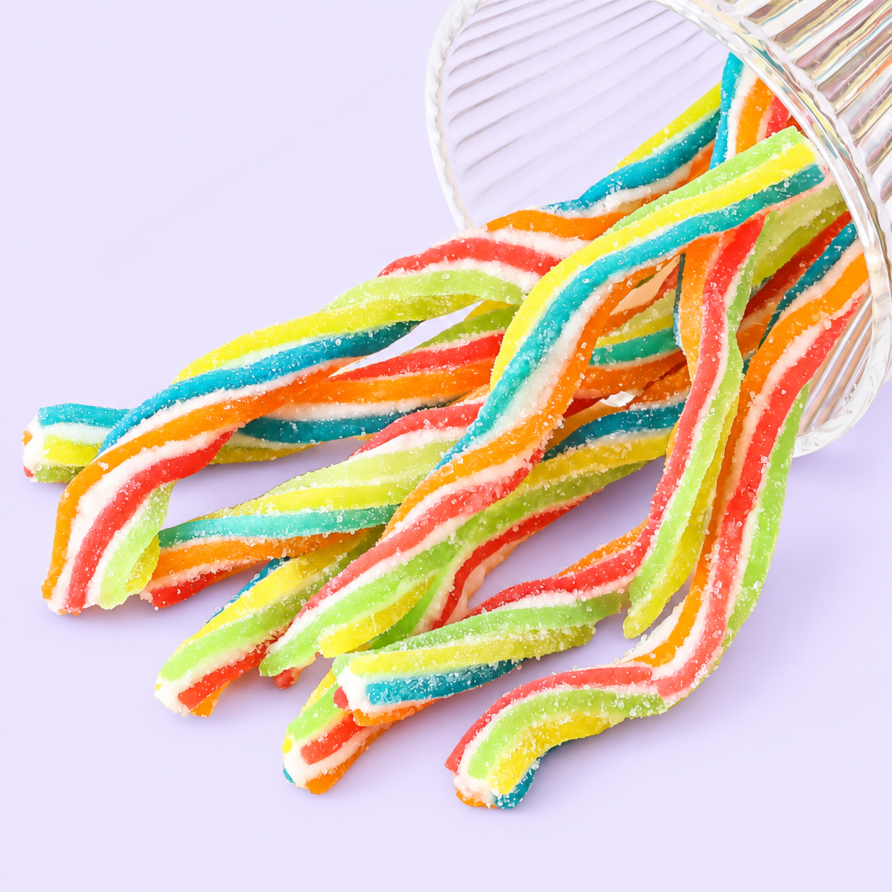 Wholesale Twisted Rainbow Sour Gummy Strips
