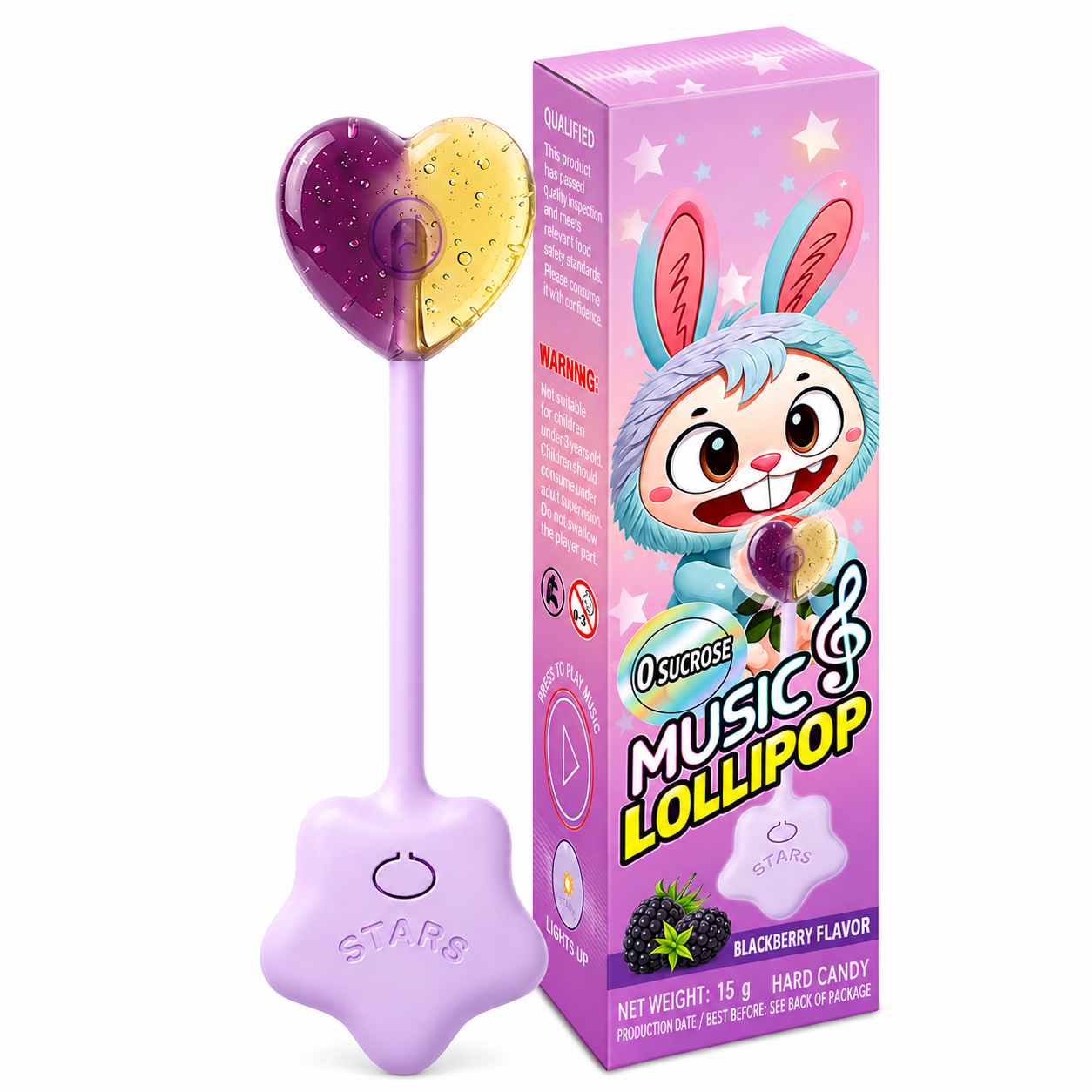 Wholesale Sugar-Free Blackberry Musical Lollipops