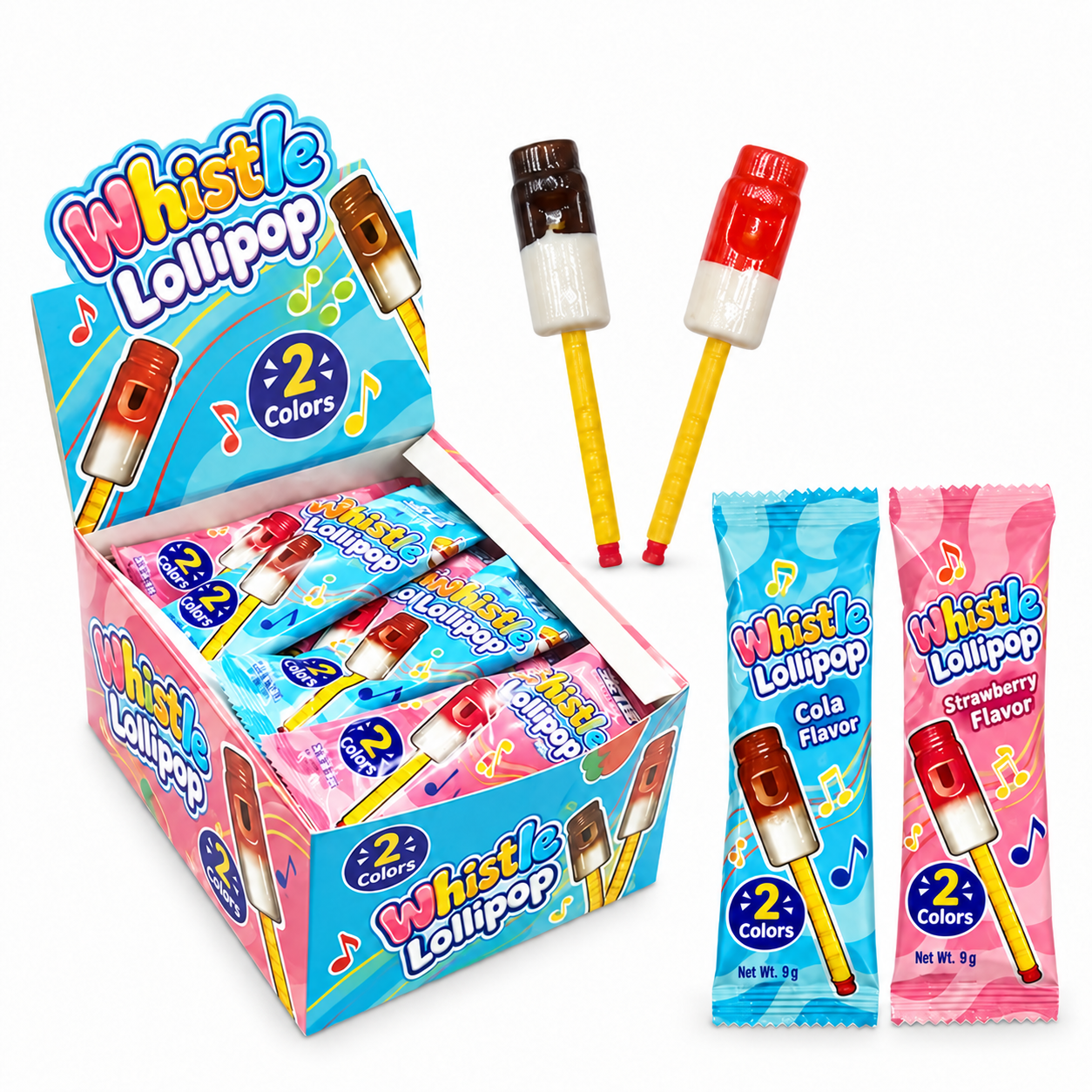 Whistle Lollipop Candy Mixing Fruit Flavors 