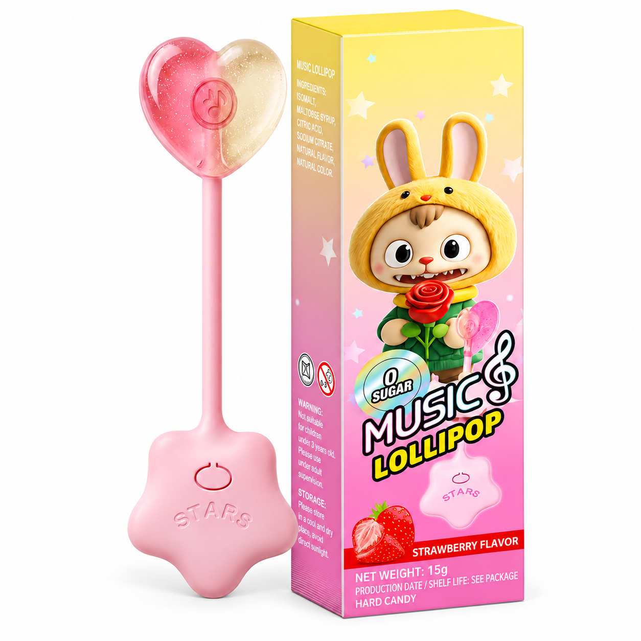 Wholesale Sugar-Free Strawberry Musical Lollipops