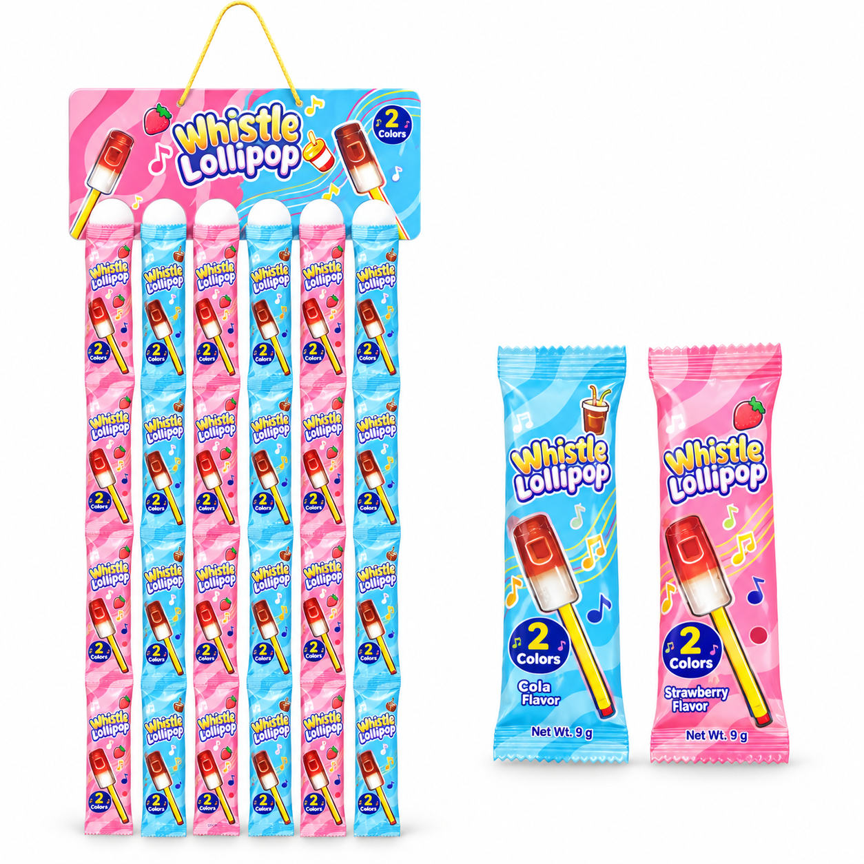 Whistle Lollipop Candy Mixing Fruit Flavors