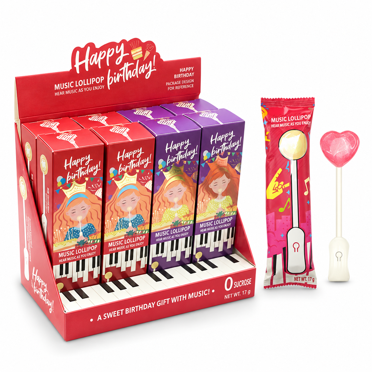 Wholesale Heart-Shaped Music Lollipops