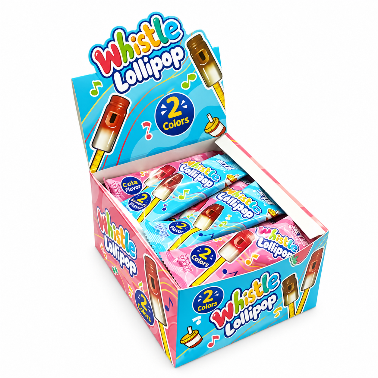 Whistle Lollipop Candy Mixing Fruit Flavors 