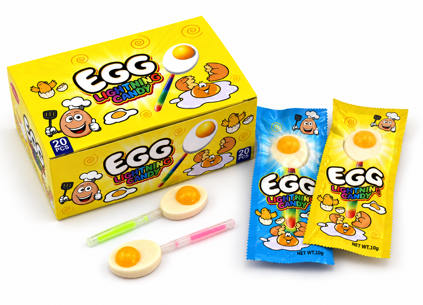 Wholesale Fried Egg-Shaped Glow Stick Lollipops