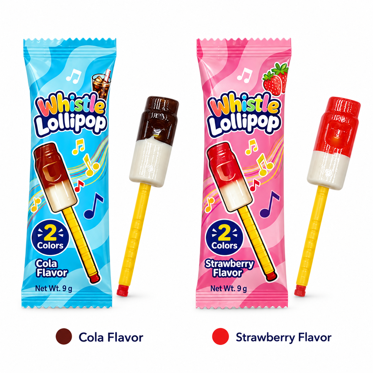 Whistle Lollipop Candy Mixing Fruit Flavors 