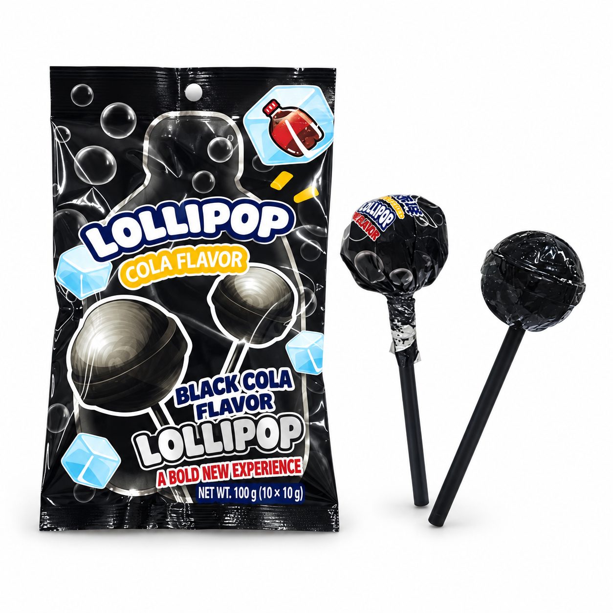 Black Cola Lollipop Hard Candy