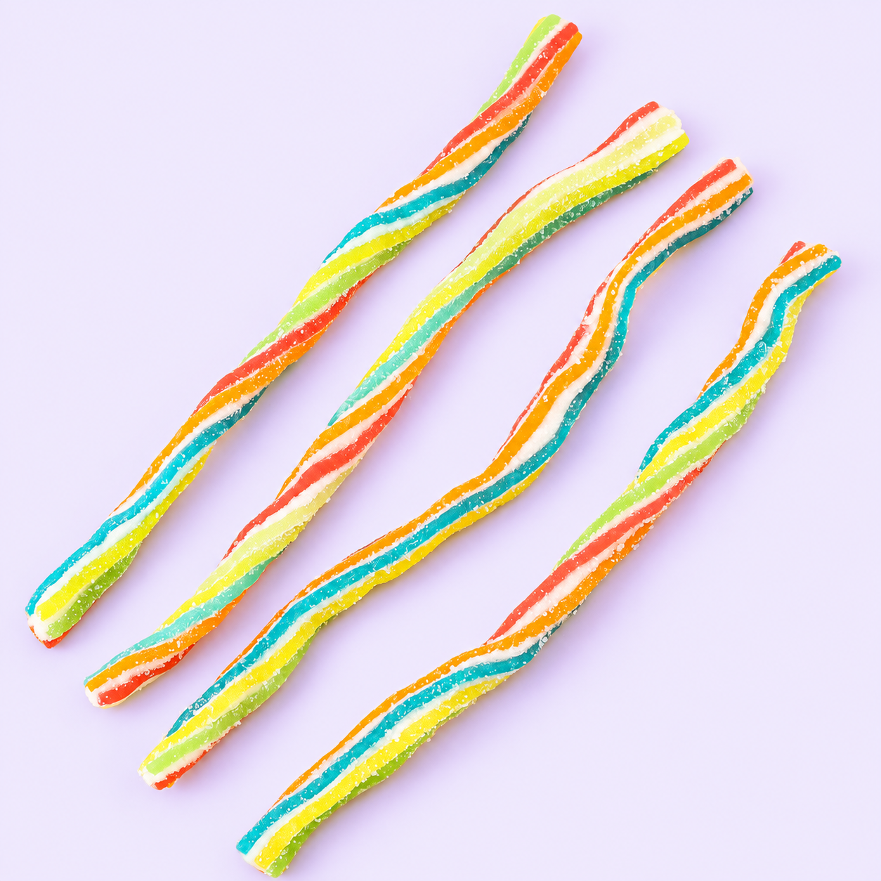 Wholesale Twisted Rainbow Sour Gummy Strips