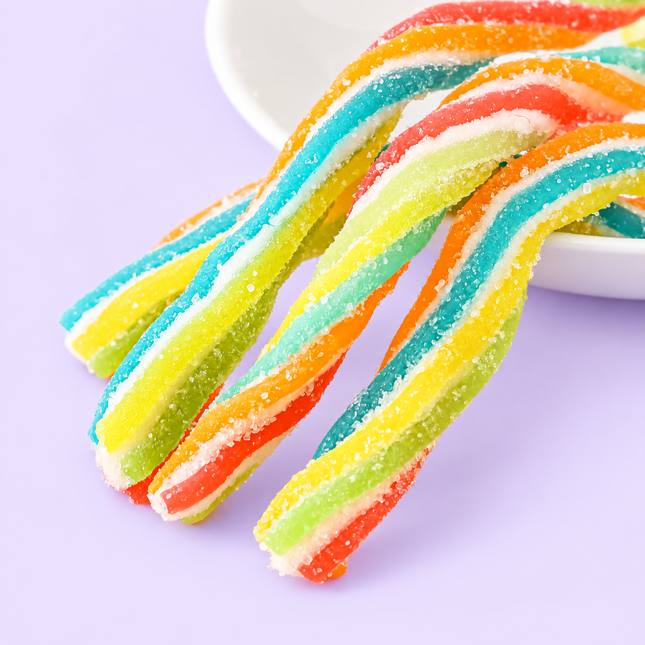 Wholesale Twisted Rainbow Sour Gummy Strips