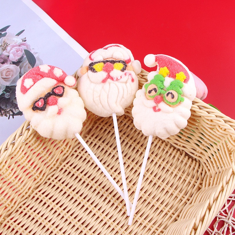Christmas Santa Claus Shaped Marshmallow Lollipops