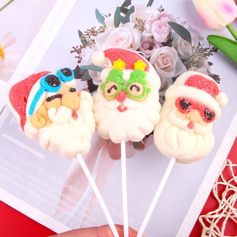 Christmas Santa Claus Shaped Marshmallow Lollipops