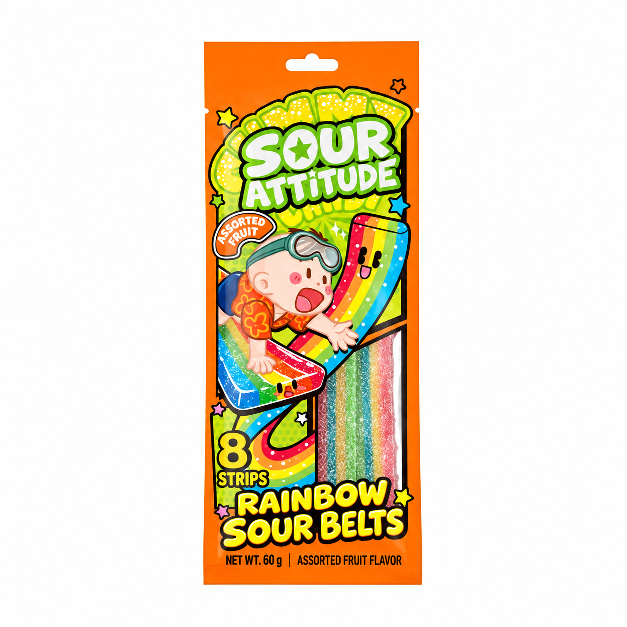 Wholesale Rainbow Sour Belts Candy – Assorted Fruit-Flavored