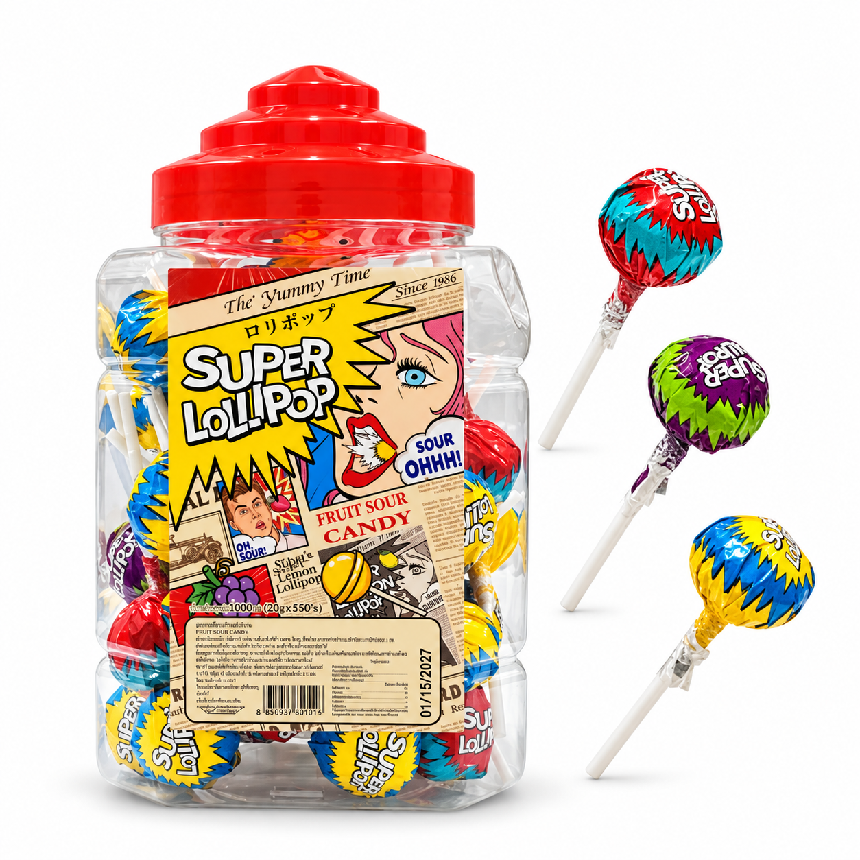 Super Sour Fruit Flavored Lollipop 