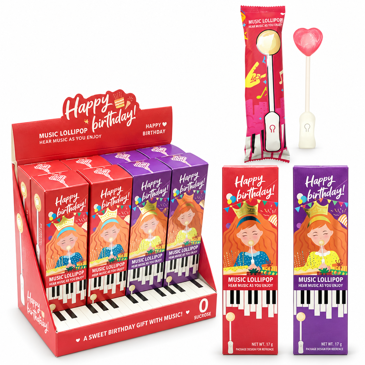 Wholesale Heart-Shaped Music Lollipops